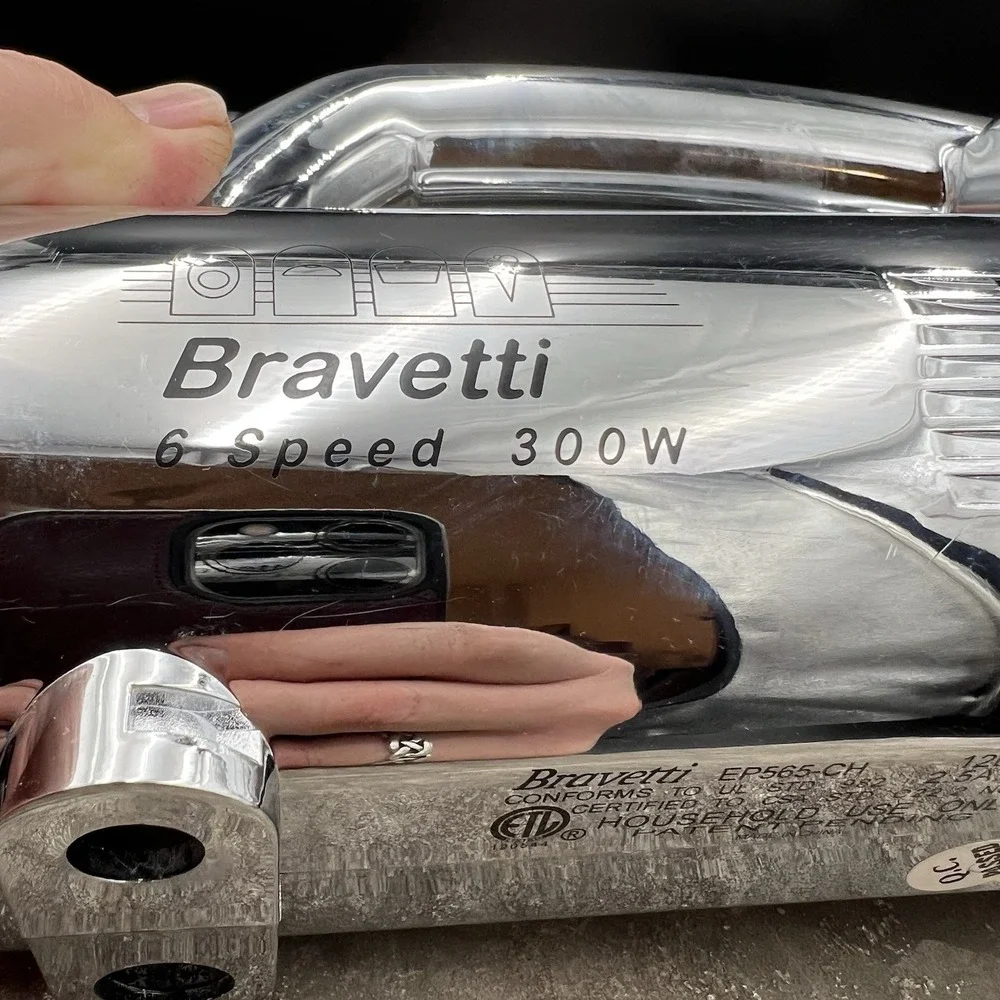 Bravetti EP545 Silver Hand Mixer 300W with Retractable Cord No Attachments